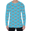 French Bulldog Faces Pattern Print Men's Long Sleeve T-Shirt