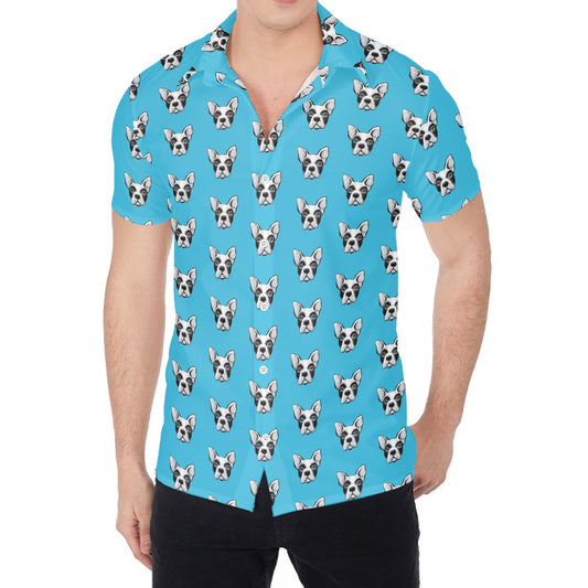 French Bulldog Faces Pattern Print Men's Shirt