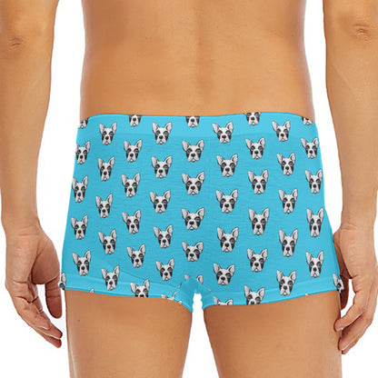 French Bulldog Faces Pattern Print Men's Short Boxer Briefs