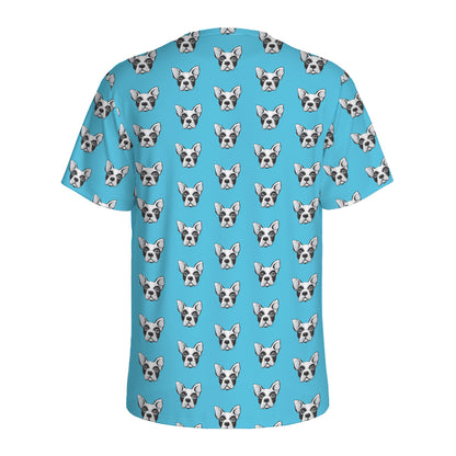 French Bulldog Faces Pattern Print Men's Sports T-Shirt