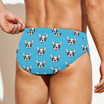 French Bulldog Faces Pattern Print Men's Swim Briefs