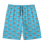 French Bulldog Faces Pattern Print Men's Swim Trunks