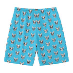 French Bulldog Faces Pattern Print Men's Swim Trunks