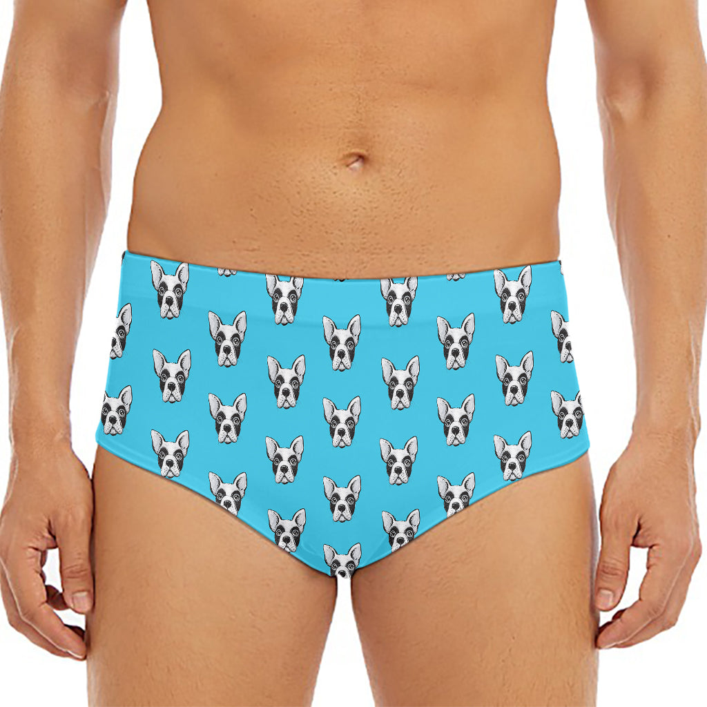 French Bulldog Faces Pattern Print Men's Triangle Swim Briefs