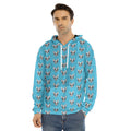 French Bulldog Faces Pattern Print Men's Velvet Pullover Hoodie