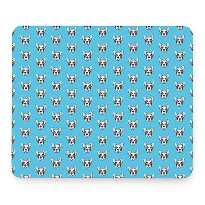 French Bulldog Faces Pattern Print Mouse Pad