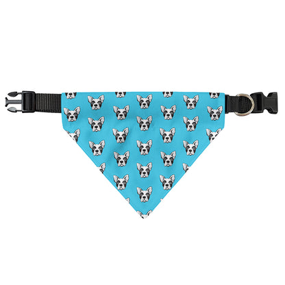 French Bulldog Faces Pattern Print Over The Collar Dog Bandana