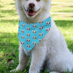 French Bulldog Faces Pattern Print Over The Collar Dog Bandana