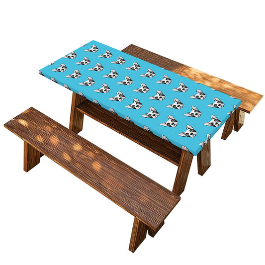 French Bulldog Faces Pattern Print Picnic Table Cover