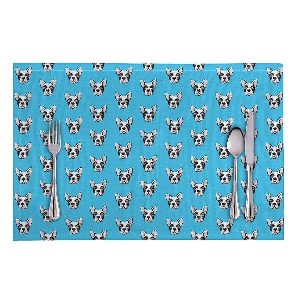 French Bulldog Faces Pattern Print Placemat