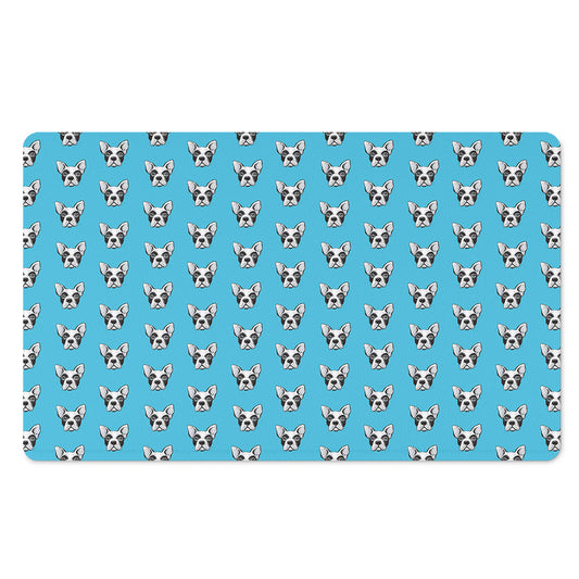 French Bulldog Faces Pattern Print Polyester Doormat