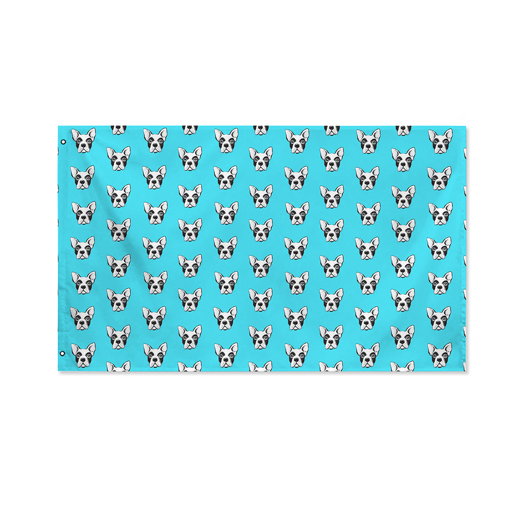 French Bulldog Faces Pattern Print Polyester Flag