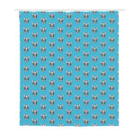 French Bulldog Faces Pattern Print Polyester Shower Curtain