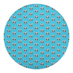 French Bulldog Faces Pattern Print Round Blanket