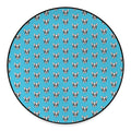 French Bulldog Faces Pattern Print Round Floor Mat