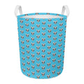 French Bulldog Faces Pattern Print Round Laundry Basket