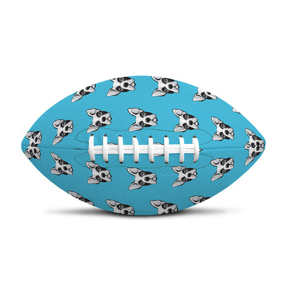 French Bulldog Faces Pattern Print Rugby Ball