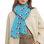 French Bulldog Faces Pattern Print Scarf