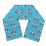 French Bulldog Faces Pattern Print Scarf