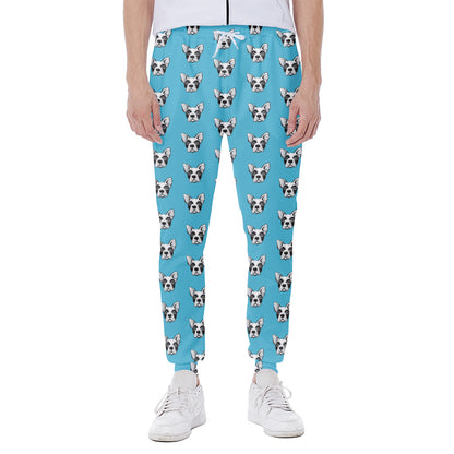 French Bulldog Faces Pattern Print Scuba Joggers