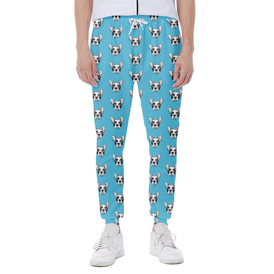 French Bulldog Faces Pattern Print Scuba Joggers