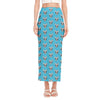 French Bulldog Faces Pattern Print Side Slit Maxi Skirt