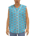 French Bulldog Faces Pattern Print Sleeveless Baseball Jersey