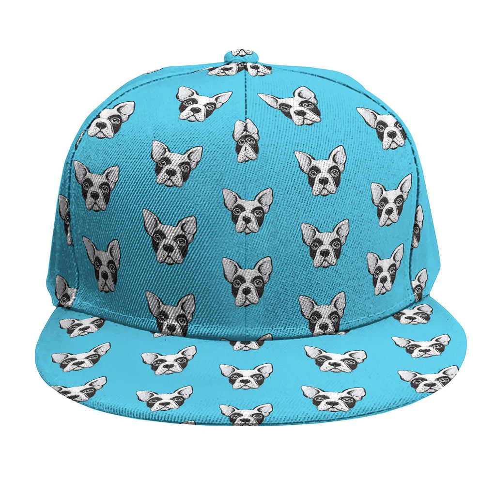 French Bulldog Faces Pattern Print Snapback Cap