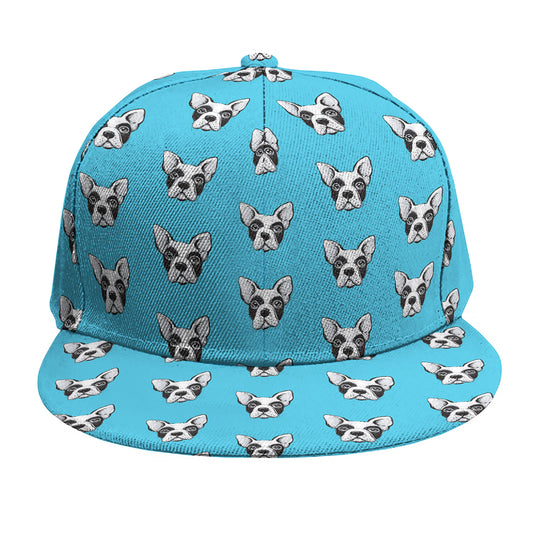 French Bulldog Faces Pattern Print Snapback Cap