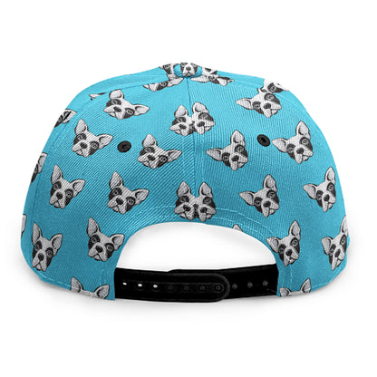 French Bulldog Faces Pattern Print Snapback Cap