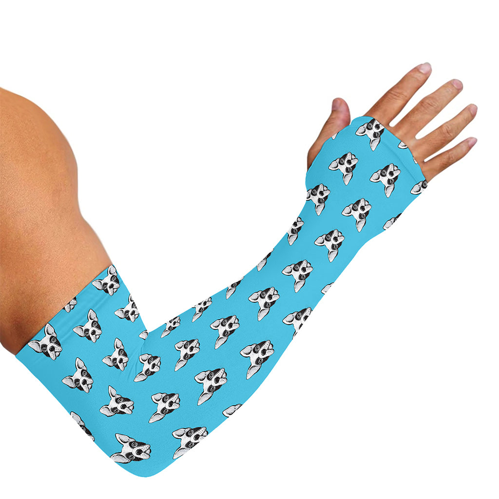 French Bulldog Faces Pattern Print Sun Protection Arm Sleeves