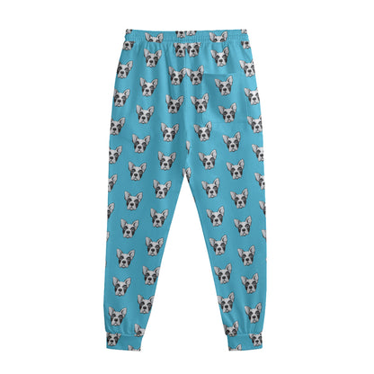 French Bulldog Faces Pattern Print Sweatpants