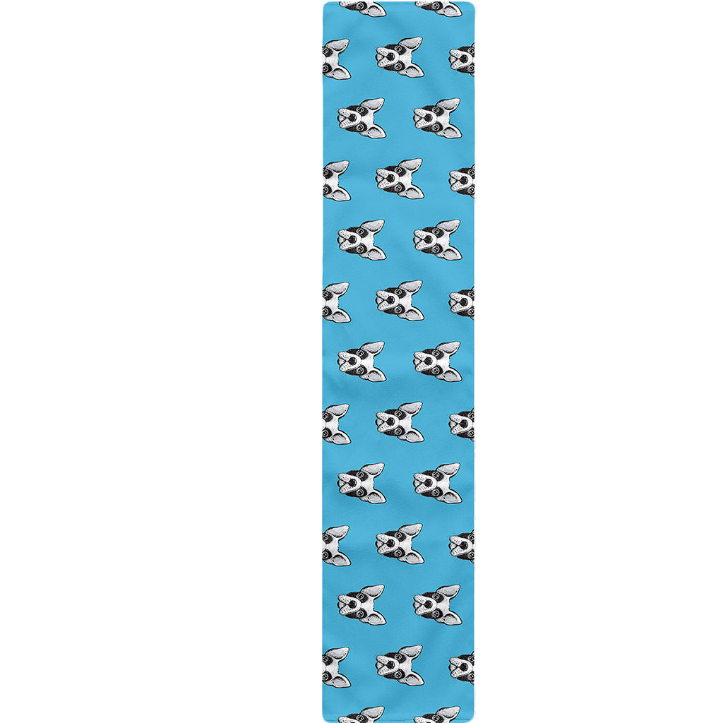 French Bulldog Faces Pattern Print Table Runner