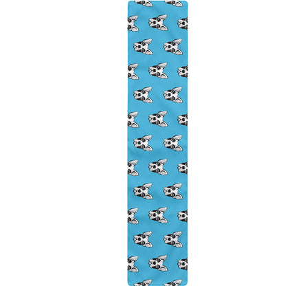 French Bulldog Faces Pattern Print Table Runner