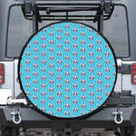 French Bulldog Faces Pattern Print Tire Cover