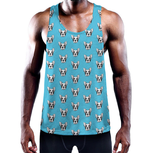 French Bulldog Faces Pattern Print Training Tank Top