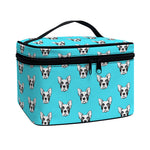 French Bulldog Faces Pattern Print Travel Makeup Bag