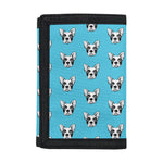 French Bulldog Faces Pattern Print Trifold Wallet