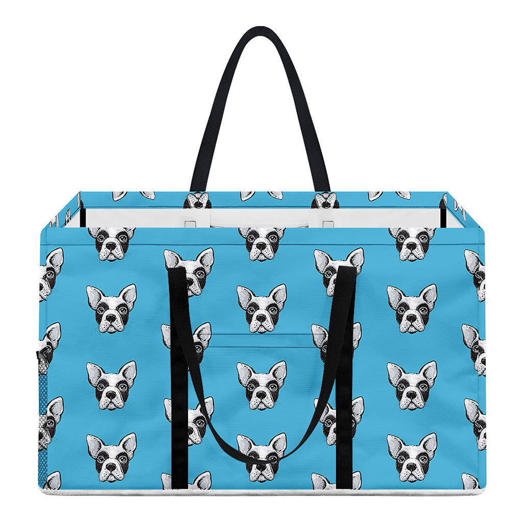 French Bulldog Faces Pattern Print Utility Tote Bag