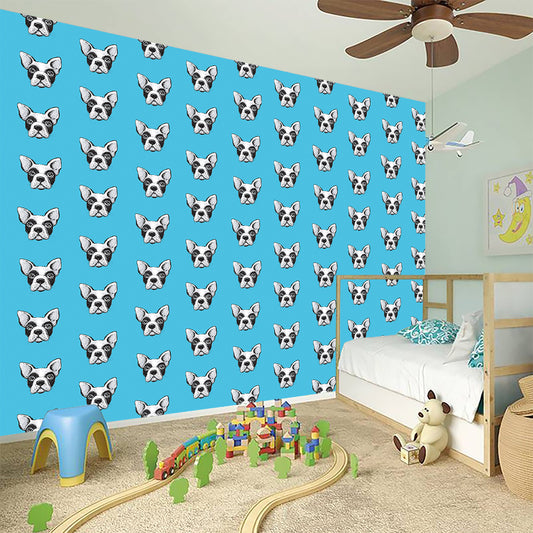 French Bulldog Faces Pattern Print Wall Sticker