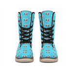 French Bulldog Faces Pattern Print Winter Boots