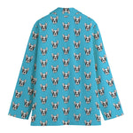 French Bulldog Faces Pattern Print Women's Cotton Blazer