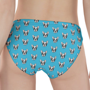 French Bulldog Faces Pattern Print Women's Panties