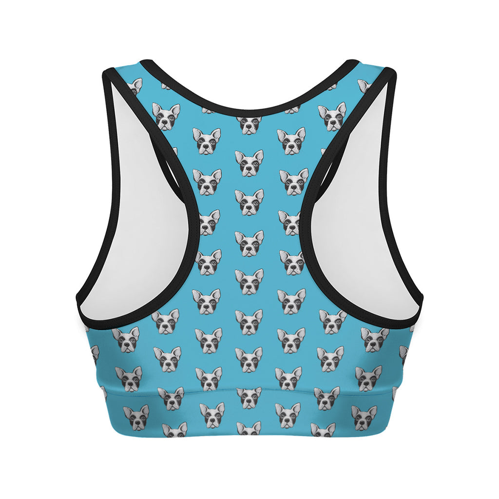 French Bulldog Faces Pattern Print Women's Sports Bra