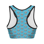 French Bulldog Faces Pattern Print Women's Sports Bra