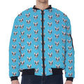 French Bulldog Faces Pattern Print Zip Sleeve Bomber Jacket