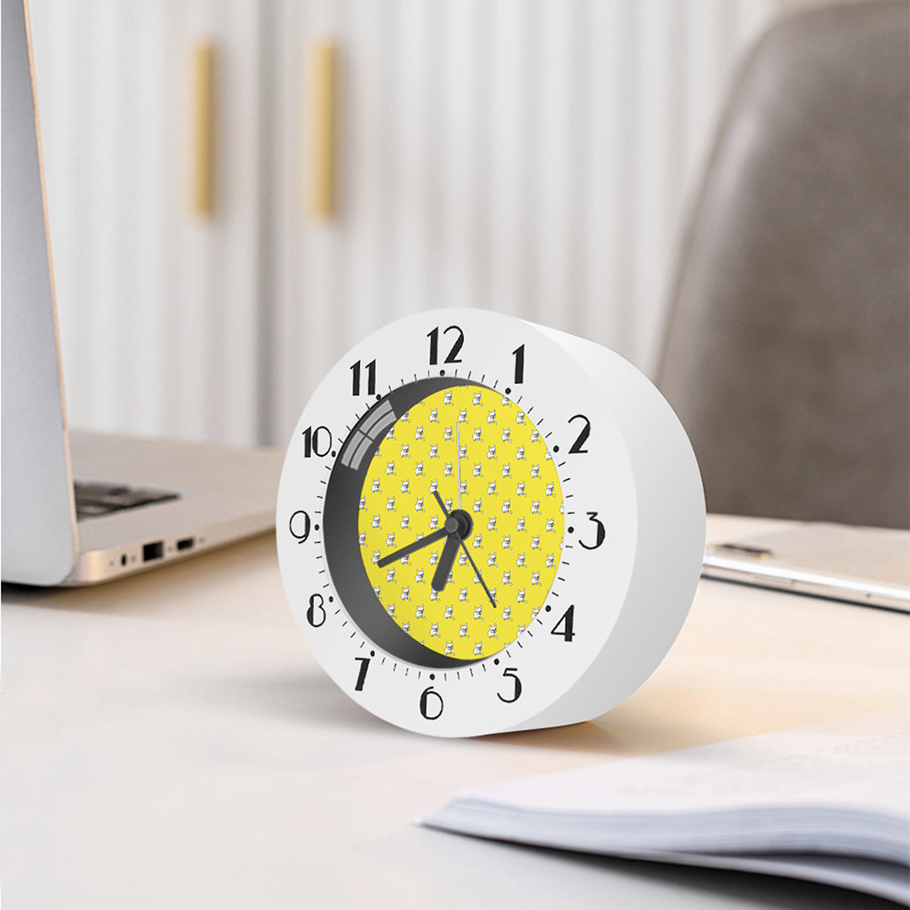 French Bulldog Puppy With Baseball Print Alarm Clock