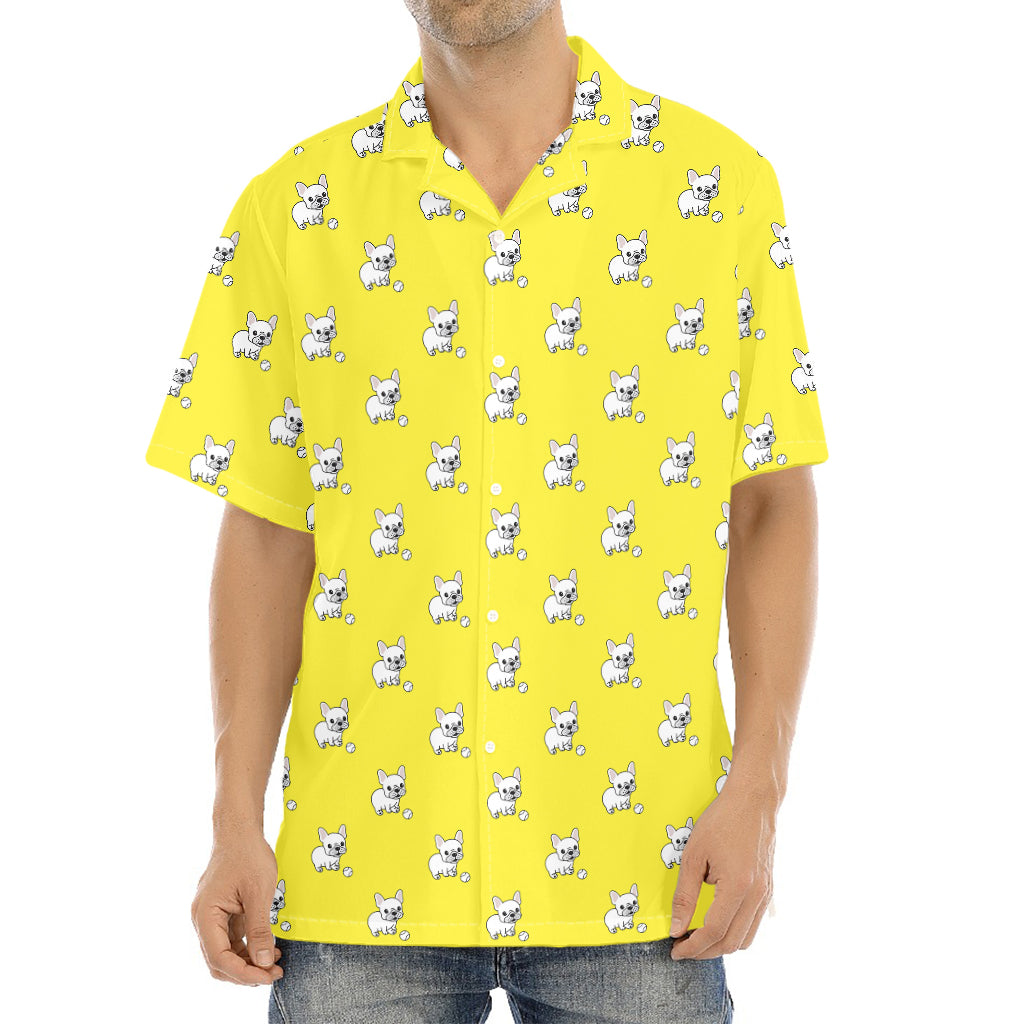 French Bulldog Puppy With Baseball Print Aloha Shirt