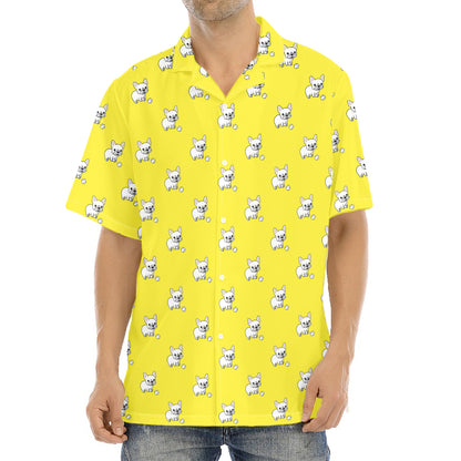 French Bulldog Puppy With Baseball Print Aloha Shirt