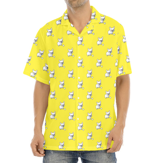 French Bulldog Puppy With Baseball Print Aloha Shirt
